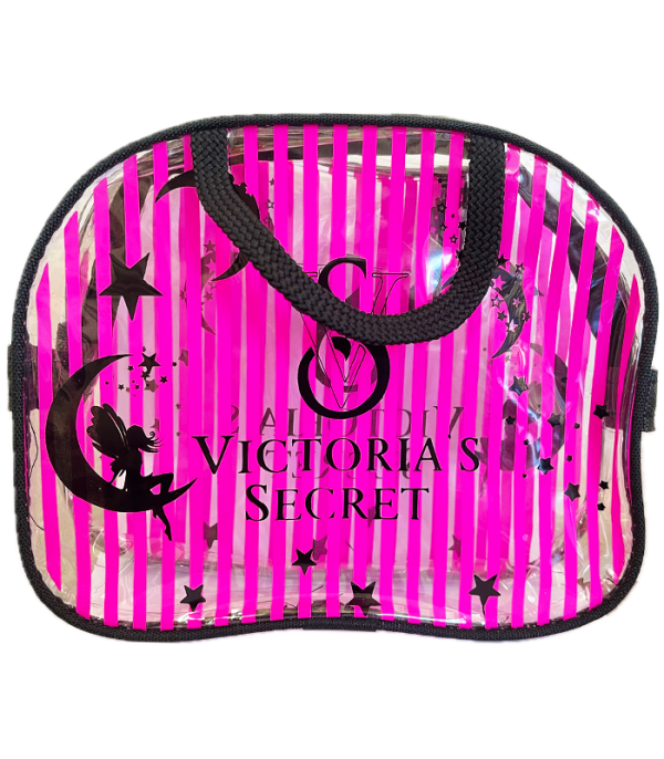 کیف آرایش پلاستیکی بزرگ دسته دار مدل Victoria Secret