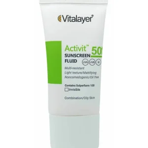 ضد آفتاب ویتالیر بی رنگ پوست چرب اکتی ویت
